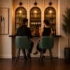 Doe Buck Luxury Faux Leather Counter Height Bar Stool in Green Colour
