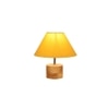 Ayelet Yellow Fabric Shade Table Lamp with Natural Wooden Base