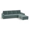 Apollo Compact Sofa (Colour : Dusty Turquoise Velvet, Cushion : Hard, Back Type : High Back, Seating Capacity : Right Aligned 3 Seater + Right Aligned Chaise)