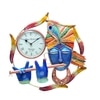 Blue Color Metal Handpainted Decorative Krishna Wall Clock By Craft Tree