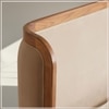Valerio Duo-Panel Luxe Queen Size Bed in Off- White colour Velvet with Oak wood Frame