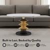 Mira Banswara Marble And Metal Coffee Table In Glossy Gold Finish