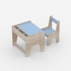 Topolino Toddler Activity Table & Chair in Oak and Light Blue