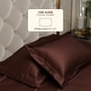 Stoa Paris Satin Pillow Covers,  Premium Plain Pillow Cover Set of 2, 68L x 45W cms - Chocolate