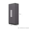 Hexa Red Wooden 2 Door Wardrobe with 4 Shelves in Slate Grey Colour
