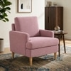 Oliver Boucle Fabric Lounge Chair in Pink Colour