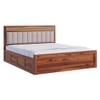 Shambhu Sheesham Wood Queen Size Bed In Honey Oak Finish With Hydraulic Storage (60 x 78 inches)