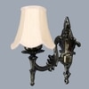 Devansh Gold Antique Wall Mounted Lamp With Off-White Cotton Shade