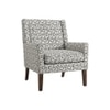 Leston Printed Canvas Geometry Fabric Lounge Chair in White Colour