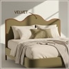 Solara Wave Luxe King Size Bed in velvet With Oak wood Frame & Hydraulic Storage