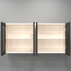 Aluminium Black Profile 4 Brown Tinted Glass Handless Shutters Wall Cabinet In Highland Pine Finish