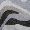 Handmade Wool Silk Area Rug Modern Wave Beige 4 x 6 Feet Carpet