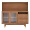 Klint Solid Wood Bar Cabinet (Amber Walnut Finish)