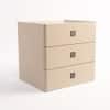 Fawn Engineered Wood Bedside Table in Cream Colour