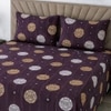 Pia Chocolate Floral 400 TC Cotton Flat Super King Size Bedsheet with 2 Pillow Covers – Threads