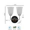Devansh Metal Electric Wall Light in Steel Colour with White Shade Count of 2 Lights