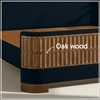 Heritage Cane Upholstered King Size Bed in Linen With Oak wood Frame