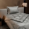 Stoa Paris Comforter for Single Bed, 300TC Satin Comforters in Harbour Mist Grey