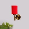 Devansh Metal Electric Wall Light in Gold Colour with Red Shade Count of 1 Light