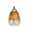 Kichler Single Light Wall Fitting In Brass And Wood Finish Metal With Amber Glass