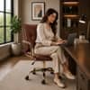 Doe Buck Marlon Modern Brown Faux Leather Office Chair
