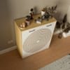 Nextstep Circular Grooving Shoe Rack Maple Finish