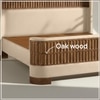 Heritage Cane Upholstered King Size Bed in Linen With Oak wood Frame