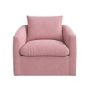 Oxford Boucle Fabric Lounge Chair in Pink Colour