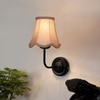 Devansh Black Wall Mounted Lamp With Beige Jute Shade