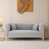 Texude Velvet 2 Seater Sofa in Grey Colour