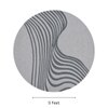 Handmade Round Wool Silk Rug Modern Wave Grey 5 Feet Carpet