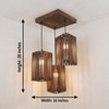Trikona Brown Solid Wood Cluster Hanging Light