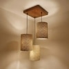 Elementary Brown Solid Wood Cluster Hanging Light