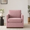 Bobby Boucle Fabric Lounge Chair in Pink Colour