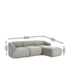 Zenliving Wood Left Aligned 3-Seater With Upholstery Non Storage Sofa In Grey Colour