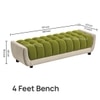 Resco Velvet 2 Seater 4 Feet Ottoman Bench in Mint Green & Cream  Color