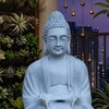 Grey Fiber Glass Lotus Buddha Indoor Water Fountain