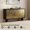 Elios Solid Wood Sideboard in Gold Ripple and Black Brushed Finish