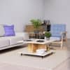 Hexa Engineered Wood Coffee Table With Metal Legs In Giant Wood And Frosty White