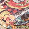 Collio Solid Wood Pouffee in Multicolour Patch Kantha Fabric