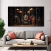 The Castle Decor Durga Pooja Wall Painting Wooden Framed 27x48 Inch