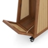 Yura Solid Wood And Cane Bar Trolley (Amber Walnut Finish)