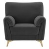 Osbert Velvet 1 Seater sofa in Dark Grey color