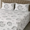 Black And White Geometric 330 Tc  Cotton Flat  Queen Size Bedsheet With 2 Pillow Cover