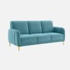 Monly Velvet 3 Seater Sofa Aqua Blue Color