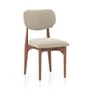 Dane Solid Wood Dining Table 6 Seater with 6 Oille Solid Wood Dining Chairs (Finish: Honey, Colour: Oyester Beige)