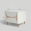 Blushvista Wood Side Table in White & Pink Colour