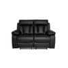 Magna Leatherette Two Seater Manual Recliner in Black Colour