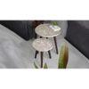 Ethereal Gold Round Nesting Tables with Wooden Legs, Side Tables, Wooden Tables, Living Room Decor by A Tiny Mistake