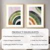Boho Green and Red Abstract Pattern Set of 2 Framed Posters 45x60 cm